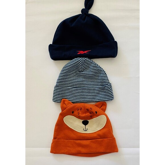 Lot Bundle Baby Boy Hats Gerber Cotton Soft Comfortable Newborn Infant 0-6 Month - Picture 1 of 4